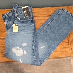 Levi's 501s Women's Distressed Light Blue Jeans NWT!